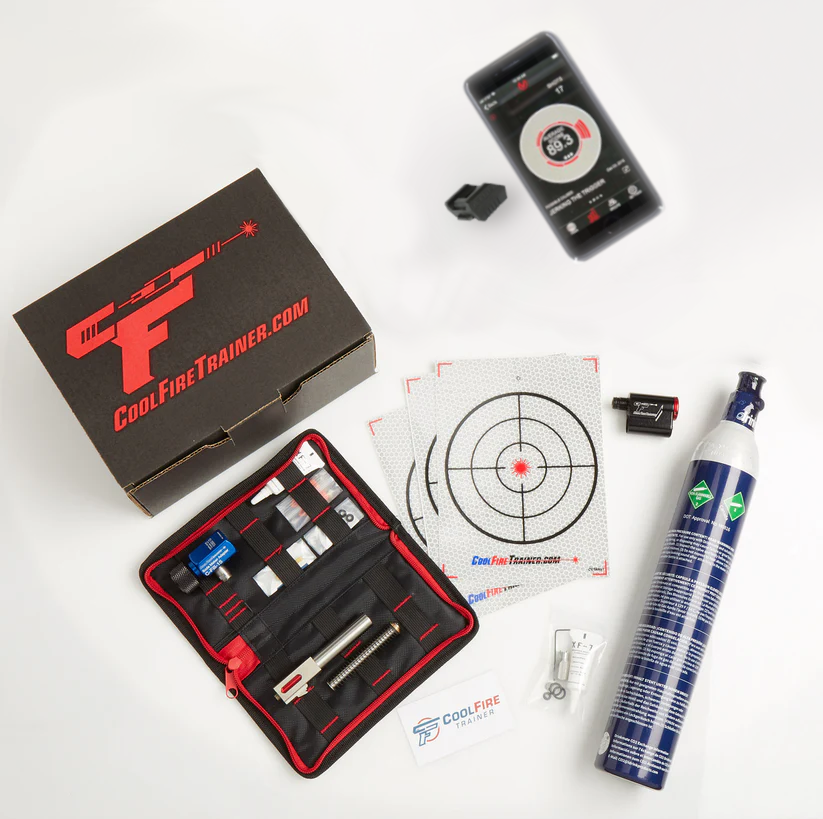 Mantis X10 and CoolFire Trainer pistol dry fire training setup